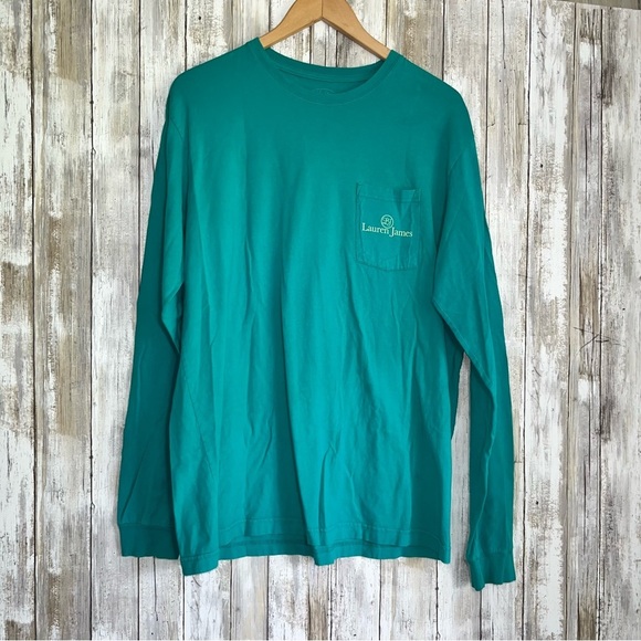 Lauren James Tops - Lauren James Teal Lemon Squeeze Long Sleeve